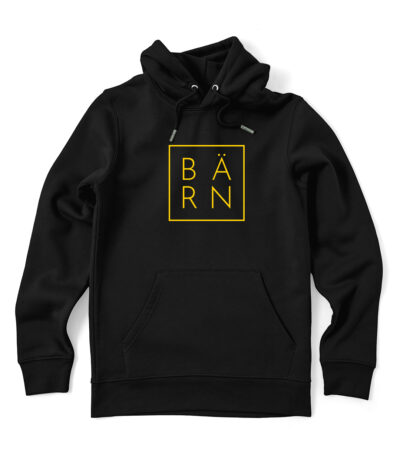 Bio Hoodie BÄRN - XXL, Gelb / Schwarz