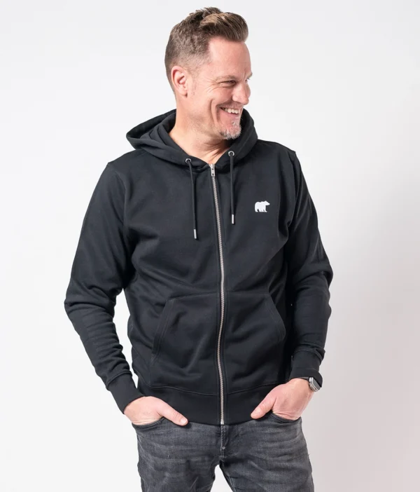 Bio Hoodie ONEBEAR (Logo) mit Reissverschluss – Bild 2