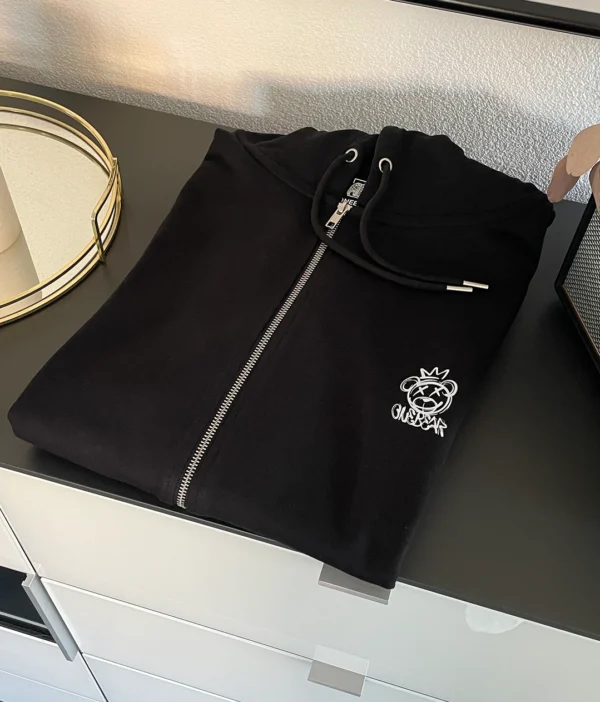 Bio Hoodie crown BEAR (Minimal) mit Reissverschluss – Bild 2